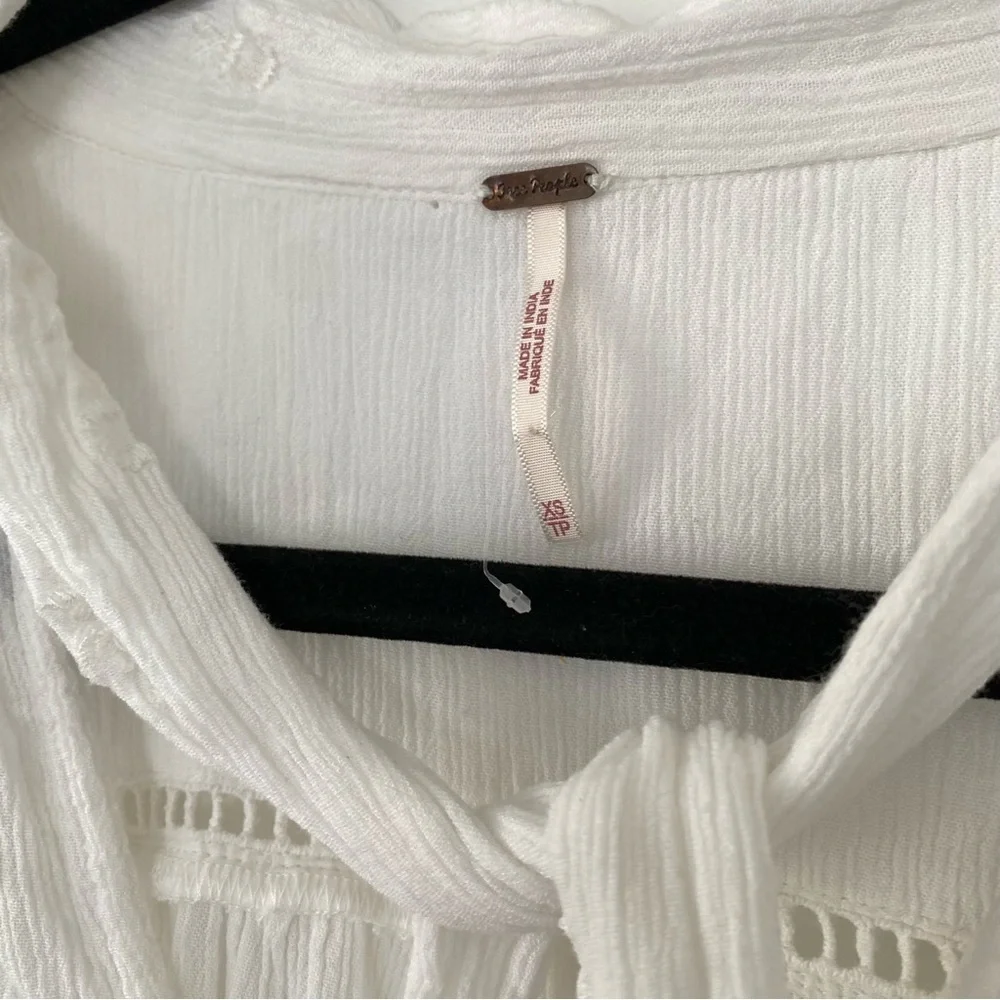 Nwot Free People Wishful Moments Ivory Bohemian Long Sleeve Blouse XS